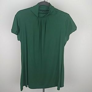 Banana Republic Dark Green Short Sleeve Turtleneck